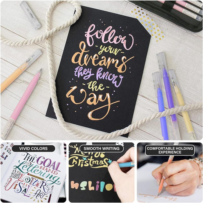 ZSCM 100 Colors 3D Acrylic Gel Pens & Black Paper Sketchbook for Drawing, 1mm Fine Point Acrylic Ink Pen, Opaque Archival Ink Pens for Black Paper Drawing, Sketching, Illustration, Card Making - Image 5